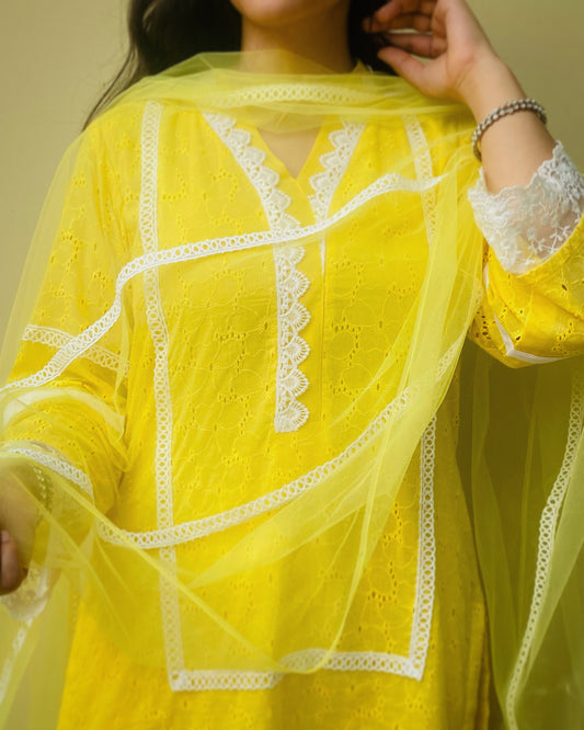 Asfar Chikan Suit Set