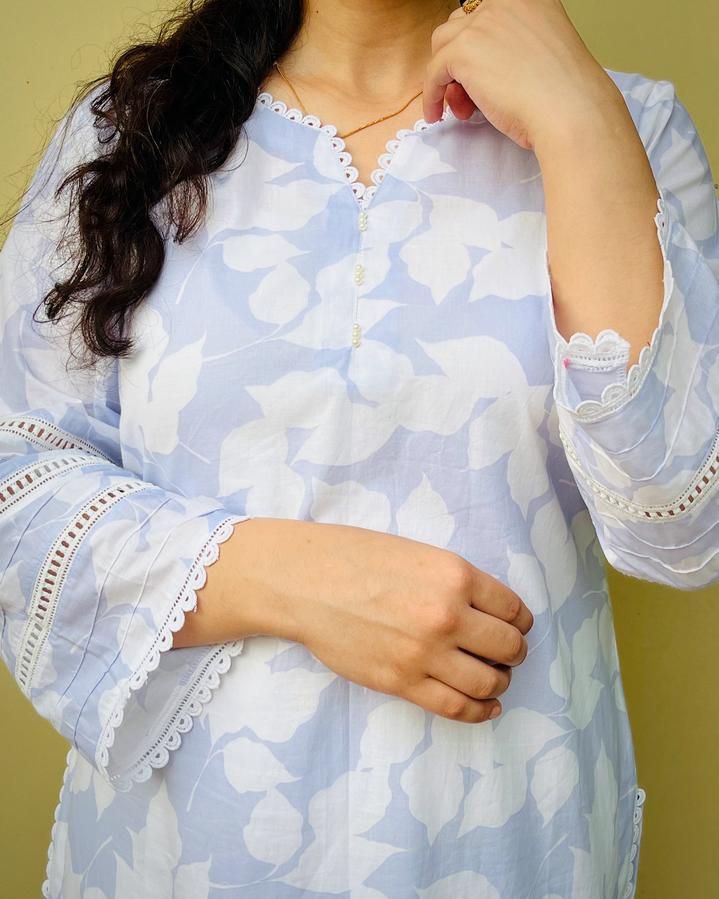 Blue Lavender Floral Coord Set