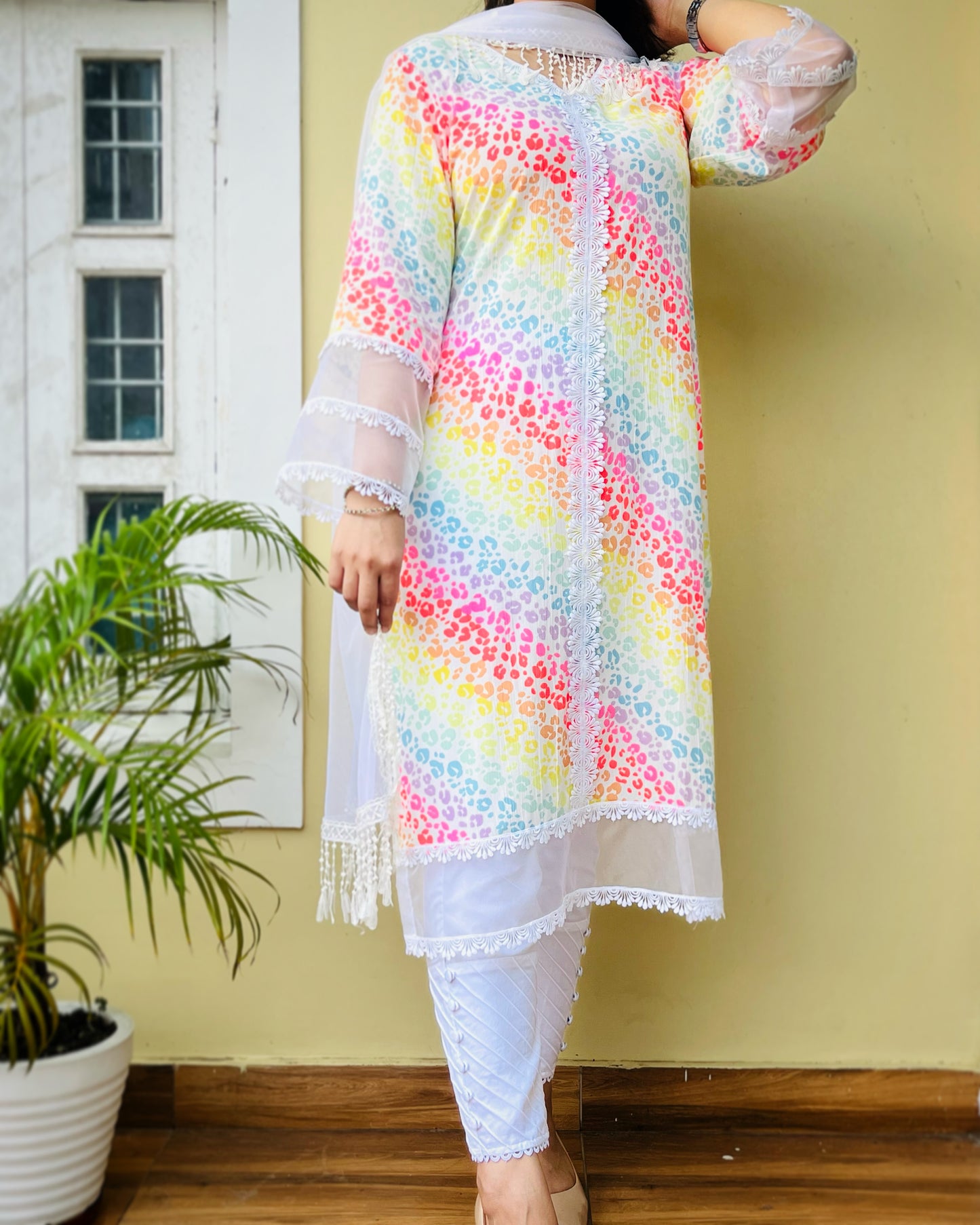 Multi Color Stripes Suit Set