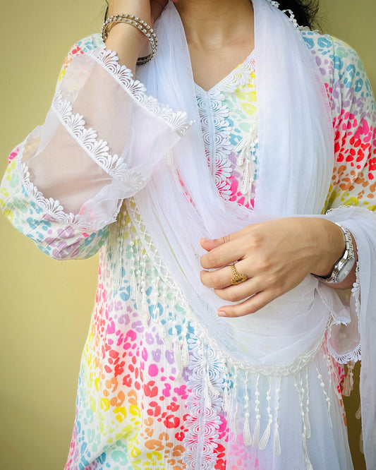 Multi Color Stripes Suit Set