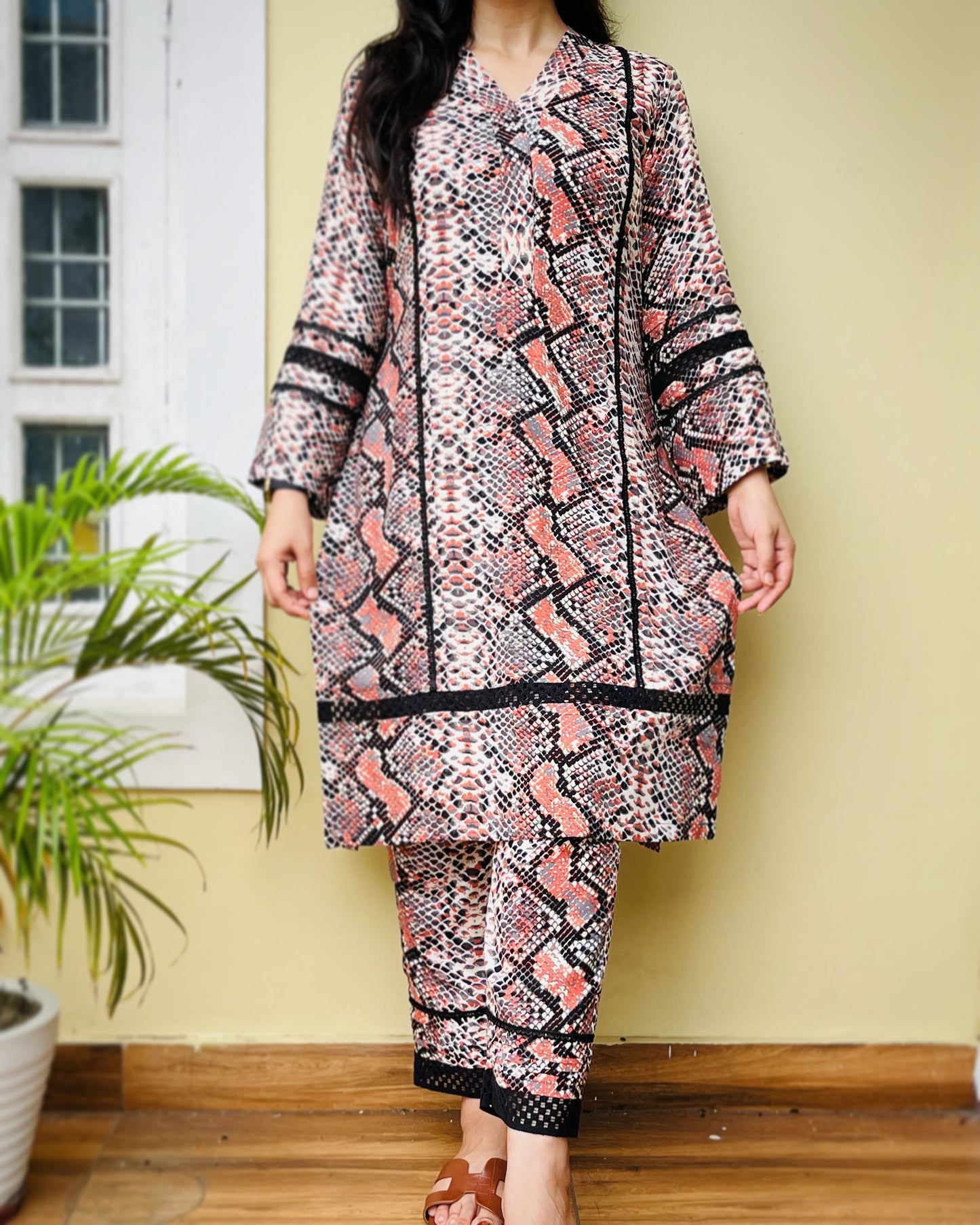 Snake Print Suit Set
