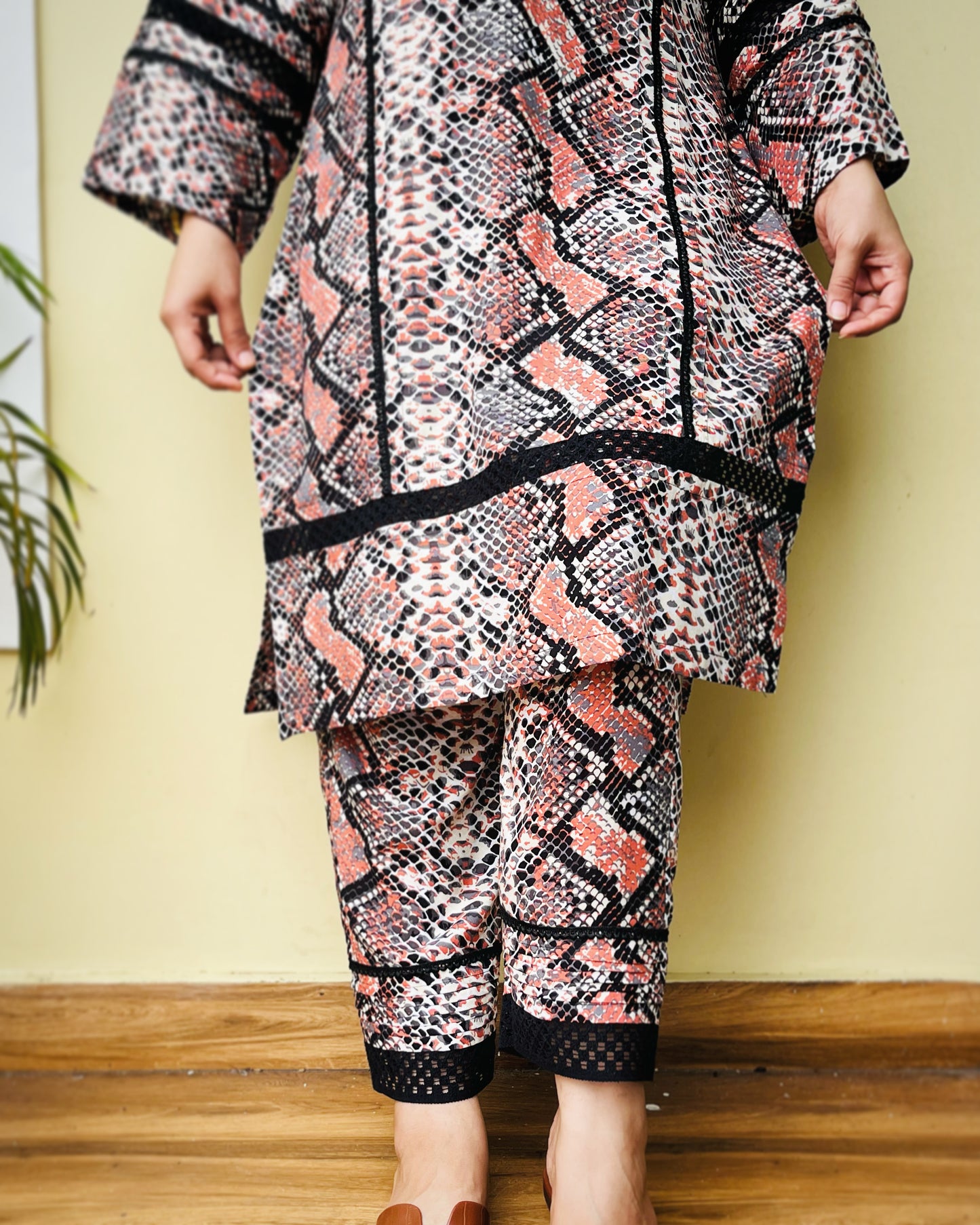 Snake Print Suit Set