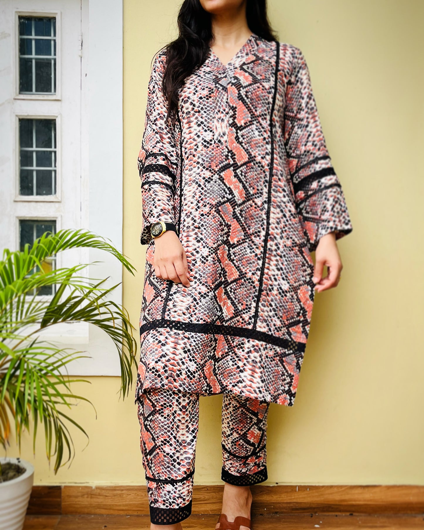 Snake Print Suit Set