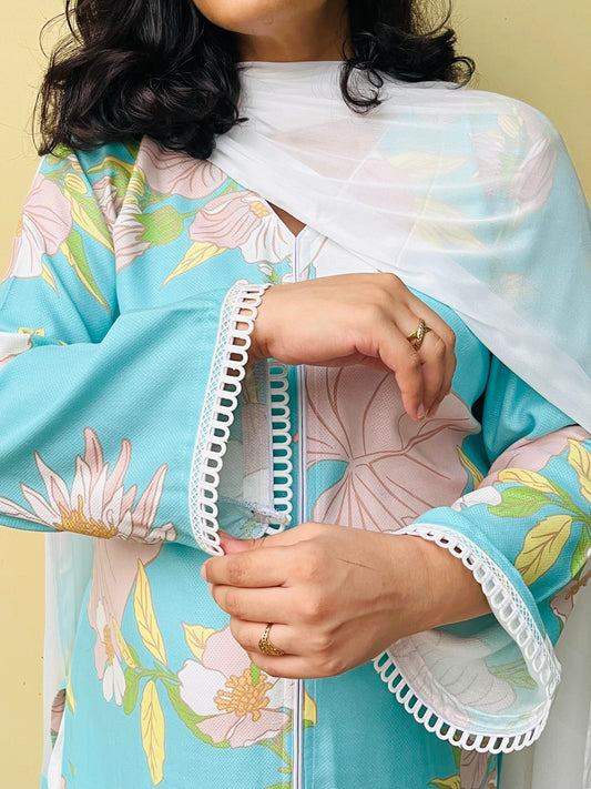 Meher Blue-White Suit Set