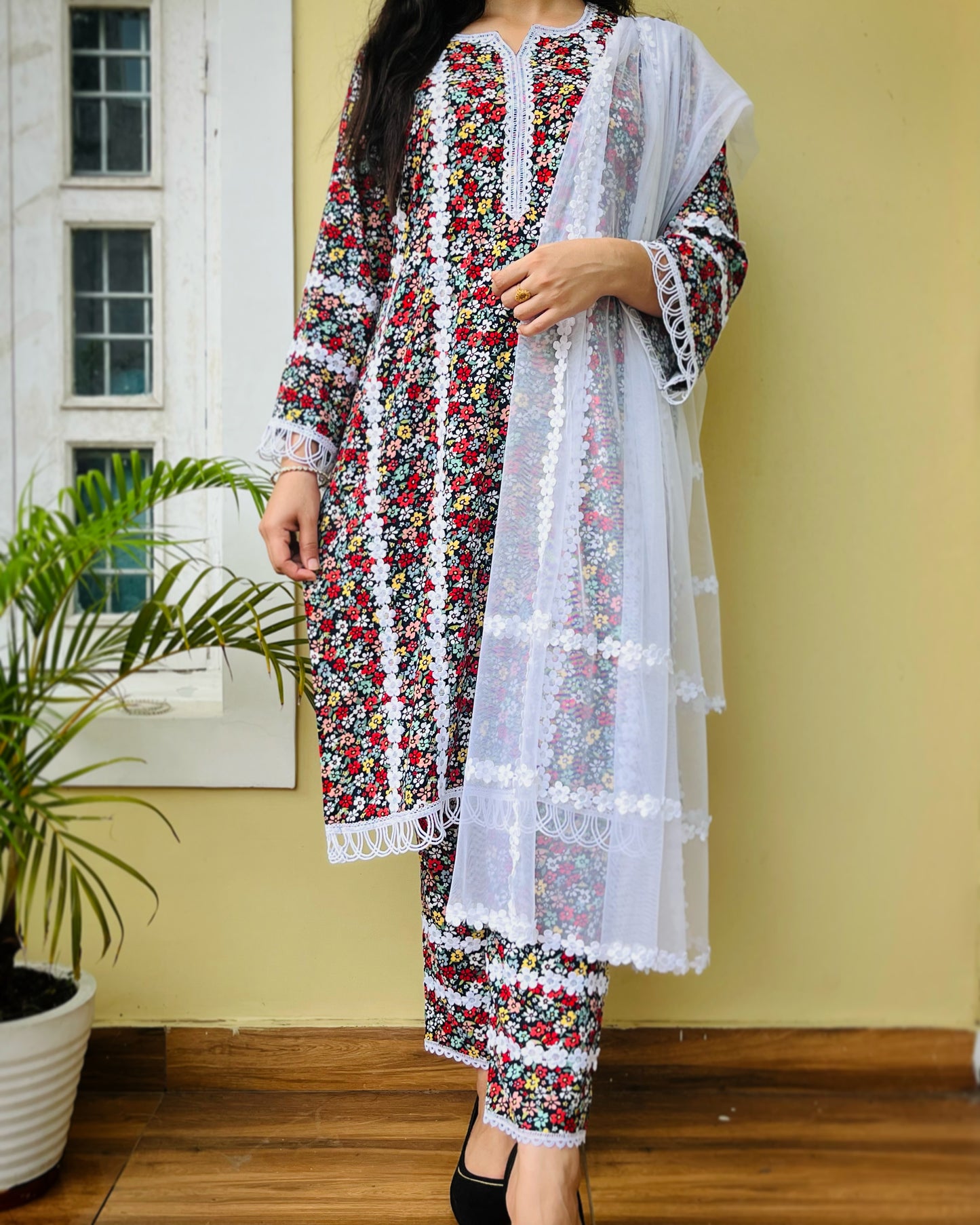 Multi Color Floral Kurta & Pants