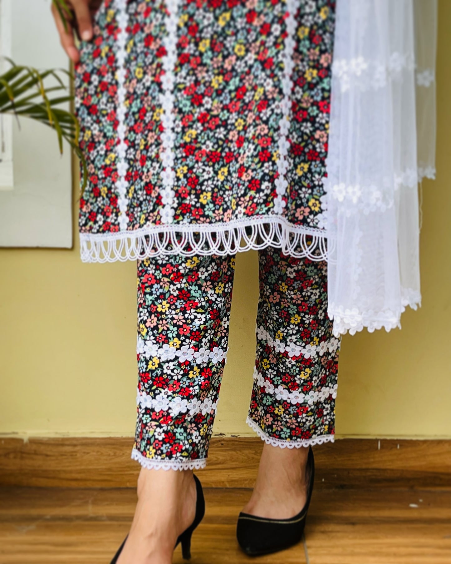 Multi Color Floral Kurta & Pants